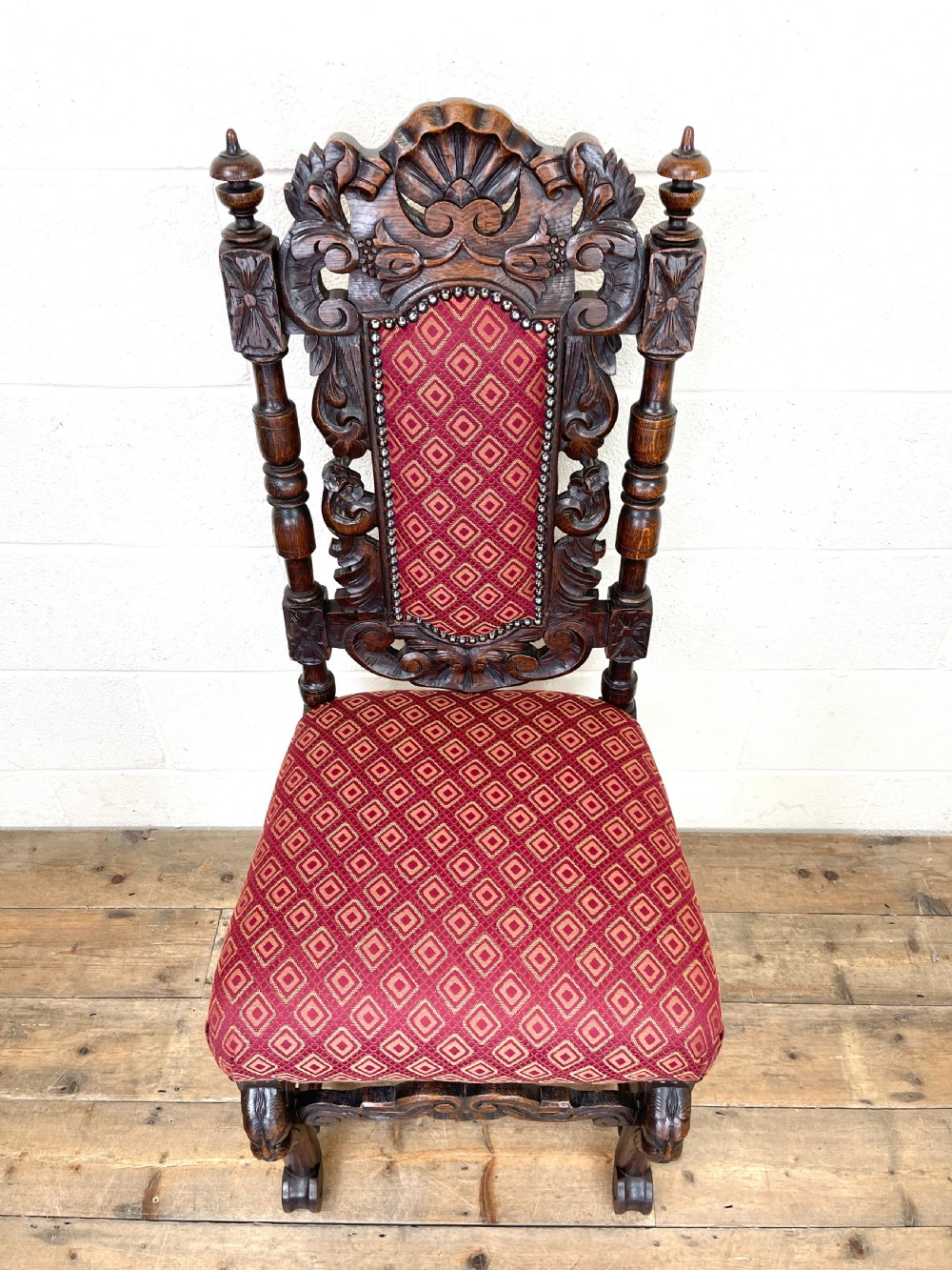 Antique Victorian Oak Carved Chair  View II