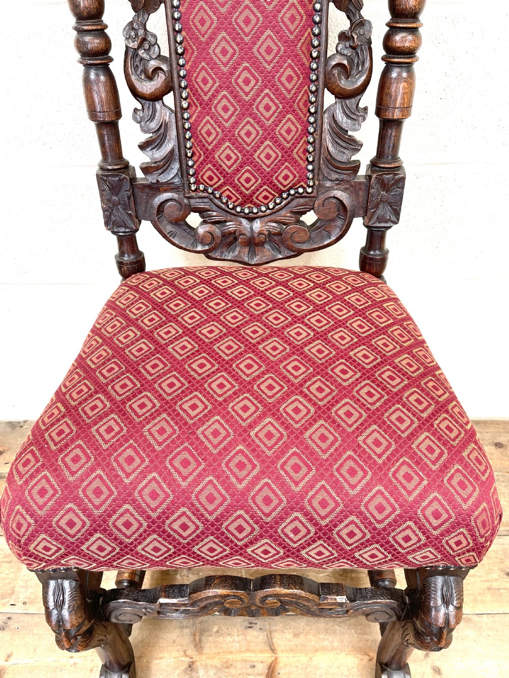 Antique Victorian Oak Carved Chair  View IV