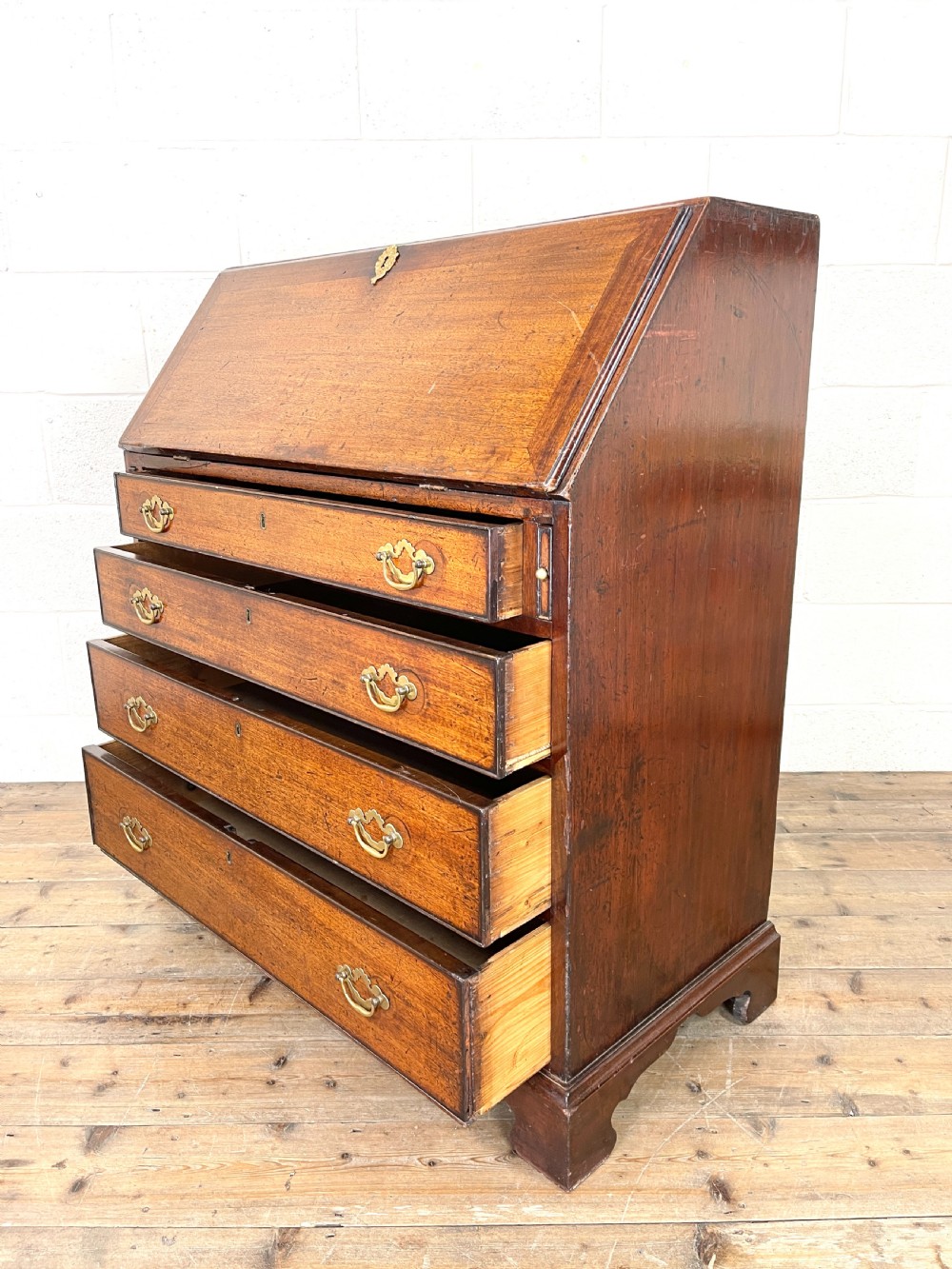 Antique Mahogany Bureau View VIII