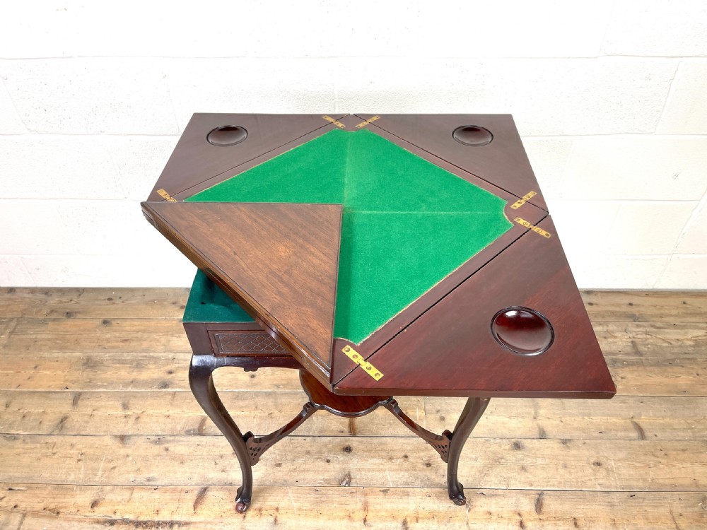 Antique Mahogany Games Table   View III