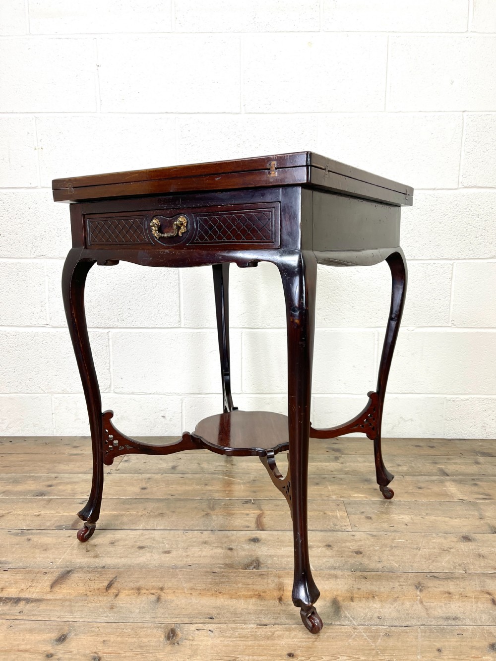Antique Mahogany Games Table   View X