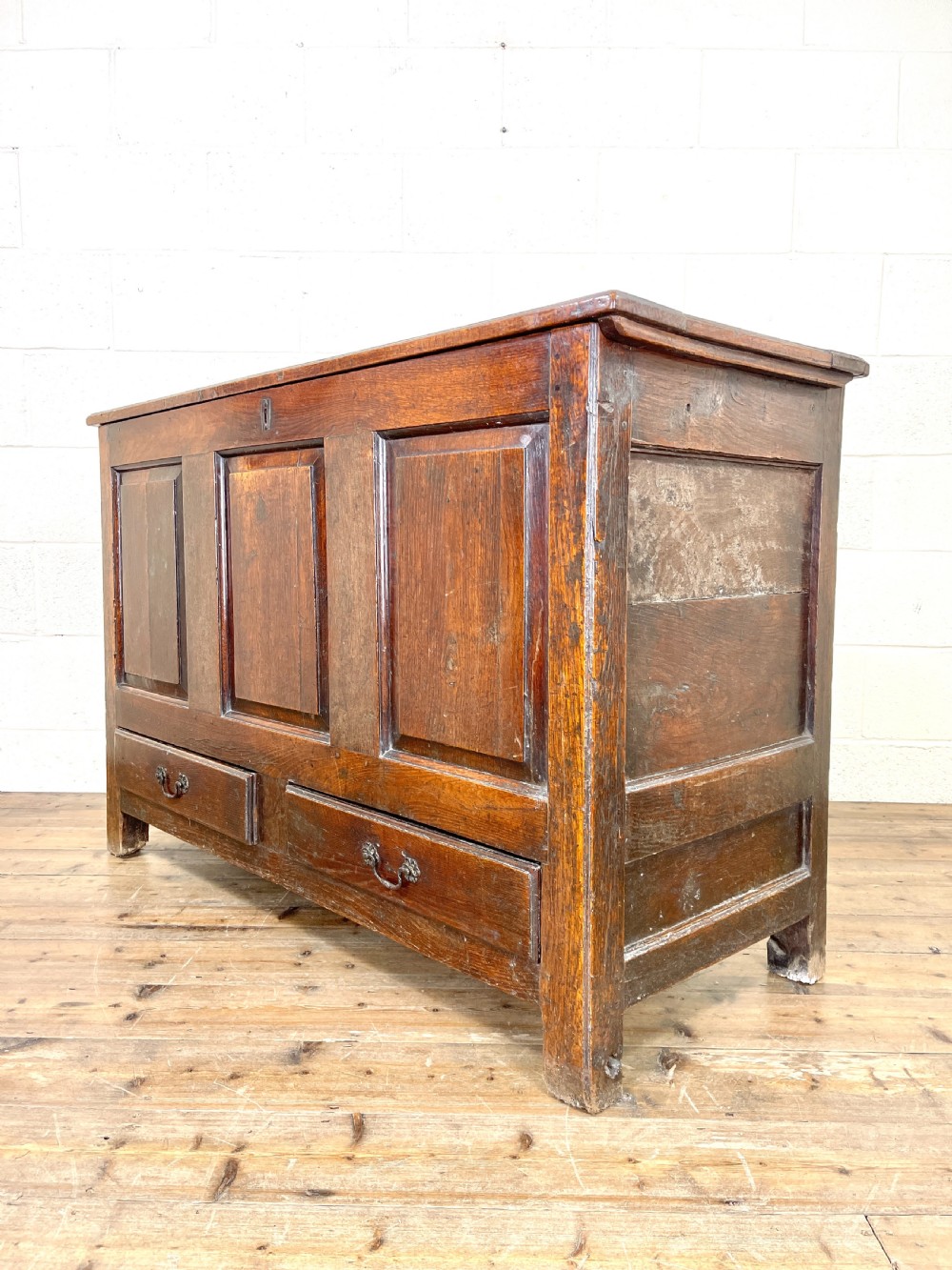 Antique 18th Century Oak Mule Coffer View VI