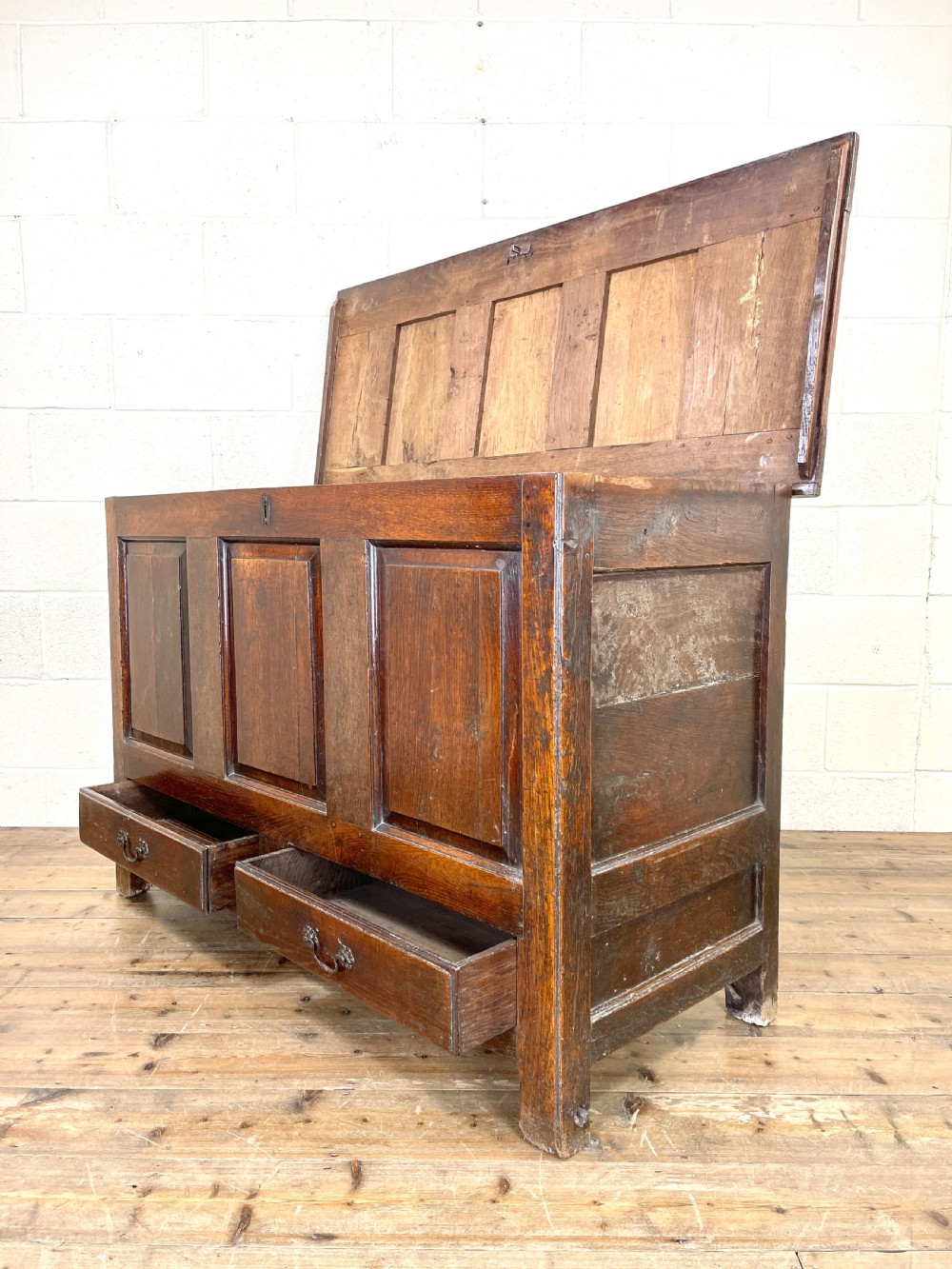 Antique 18th Century Oak Mule Coffer View VIII