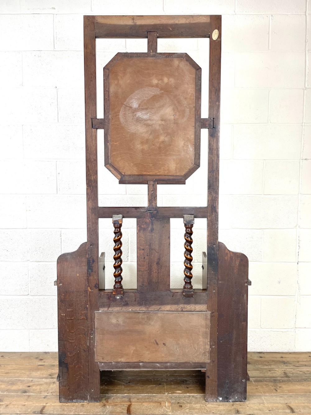 Antique Oak Hall Stand with Seat View XIII
