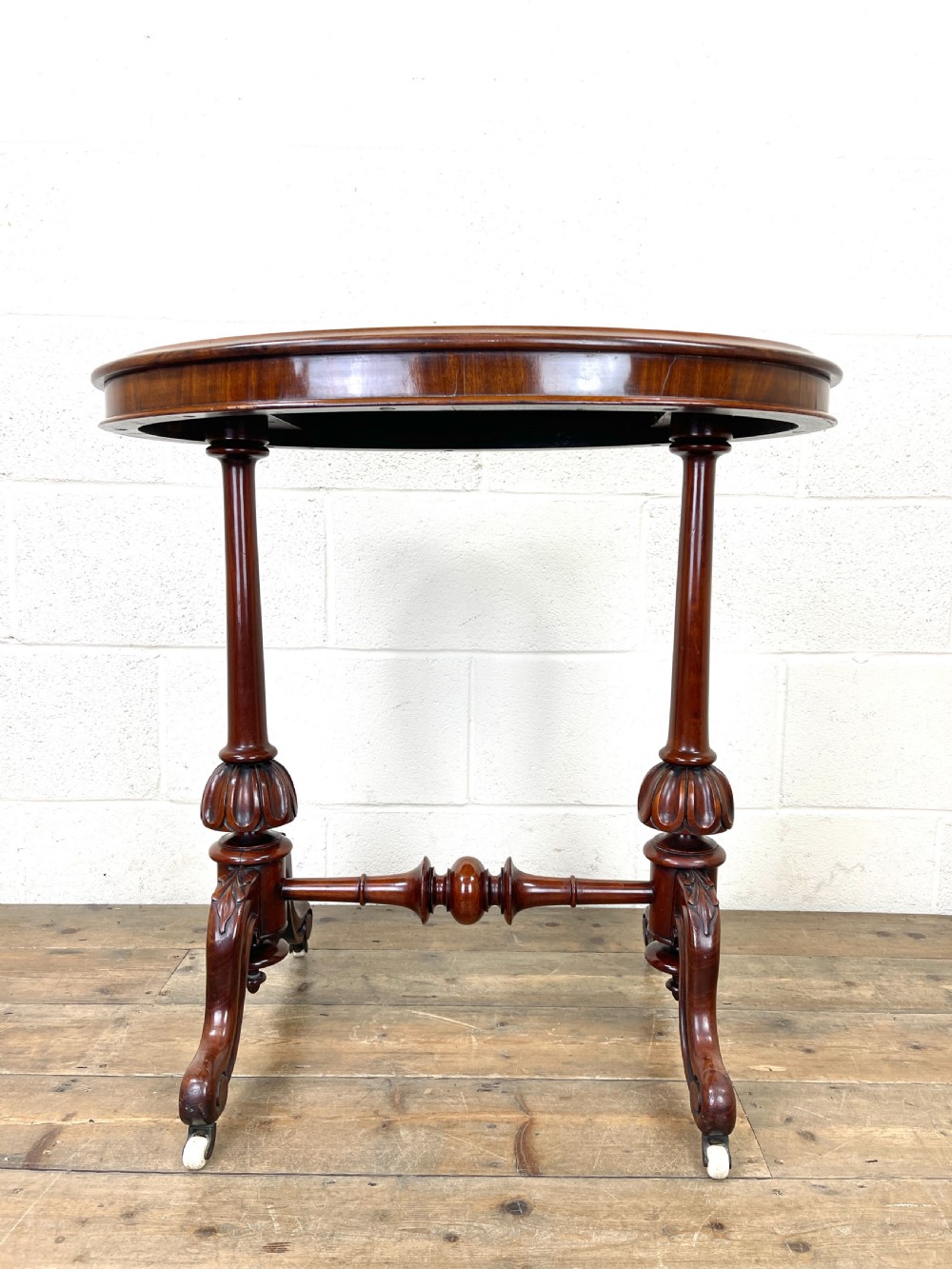 Antique Victorian Mahogany Oval Side Table  View II