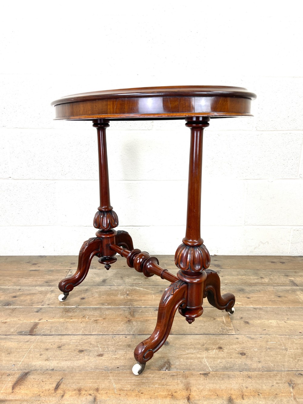 Antique Victorian Mahogany Oval Side Table  View VI