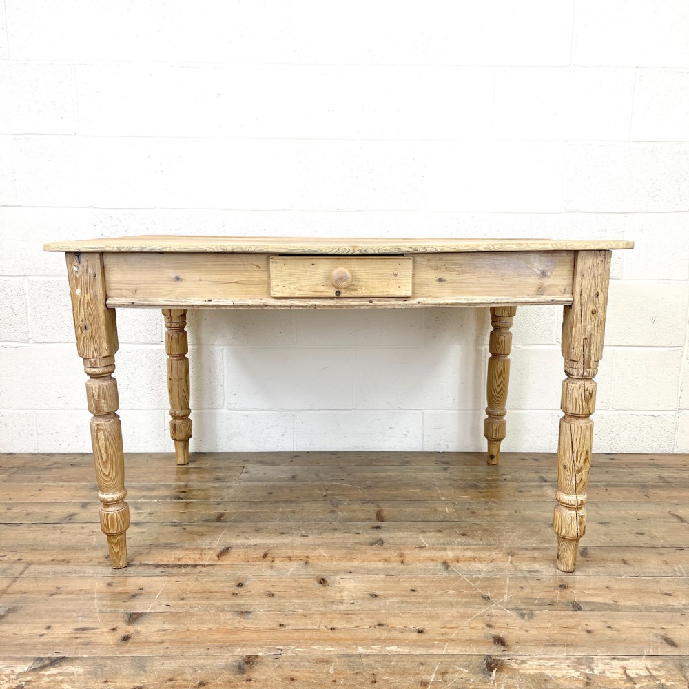 RUSTIC ANTIQUE PINE FARMHOUSE KITCHEN TABLE