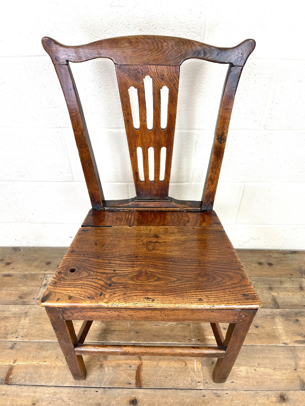 Set of Three Welsh Oak Farmhouse Chairs View V