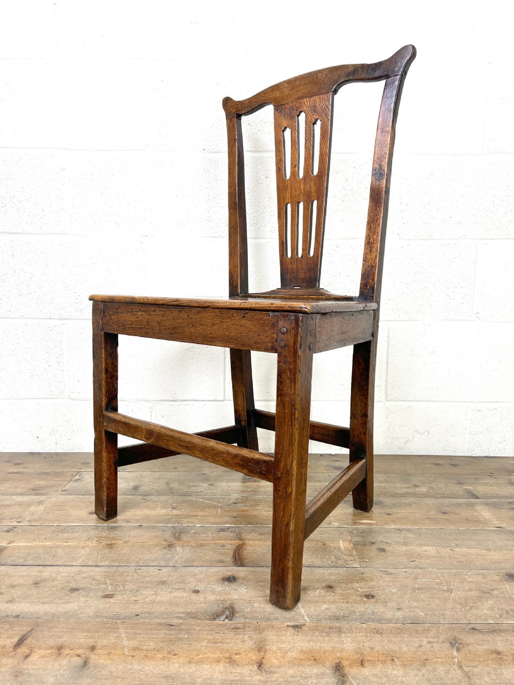 Set of Three Welsh Oak Farmhouse Chairs View VIII