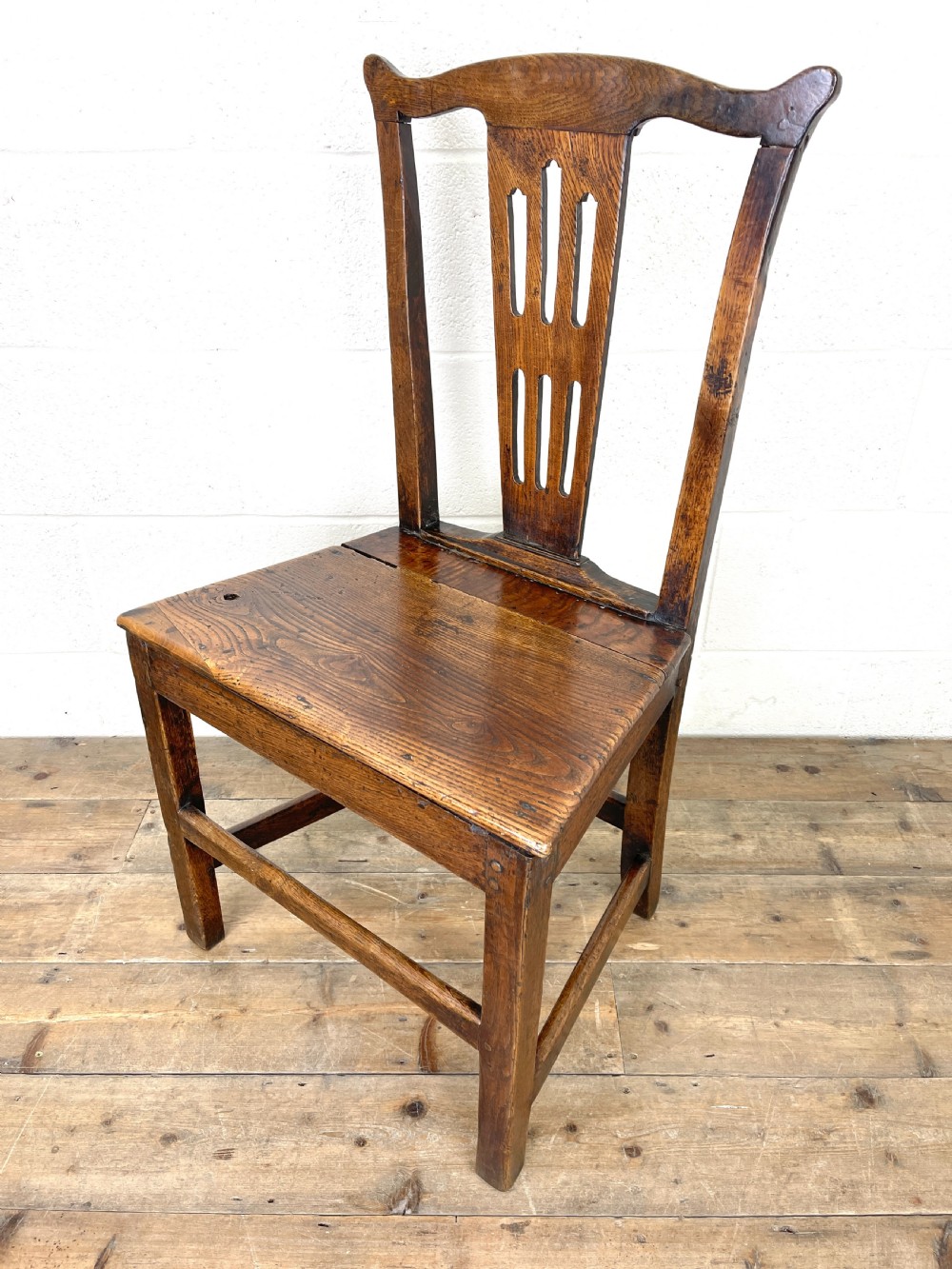 Set of Three Welsh Oak Farmhouse Chairs View IX