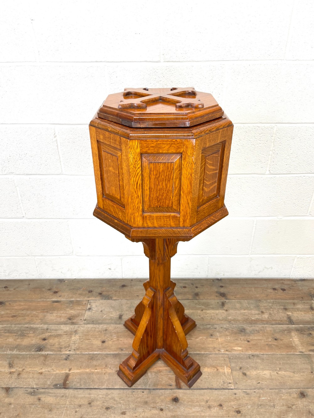 Antique Pine Church Font  View II