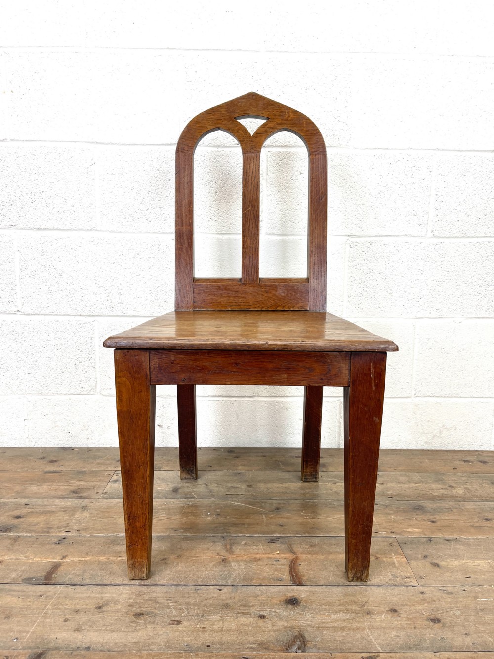 Pair of Antique Oak Hall Chairs View IV
