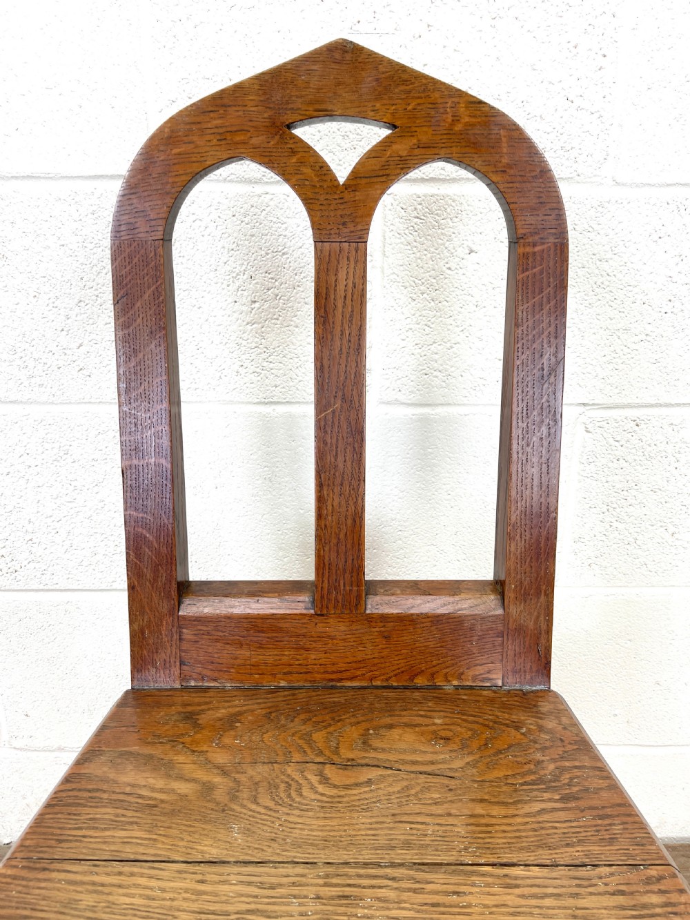 Pair of Antique Oak Hall Chairs View VI