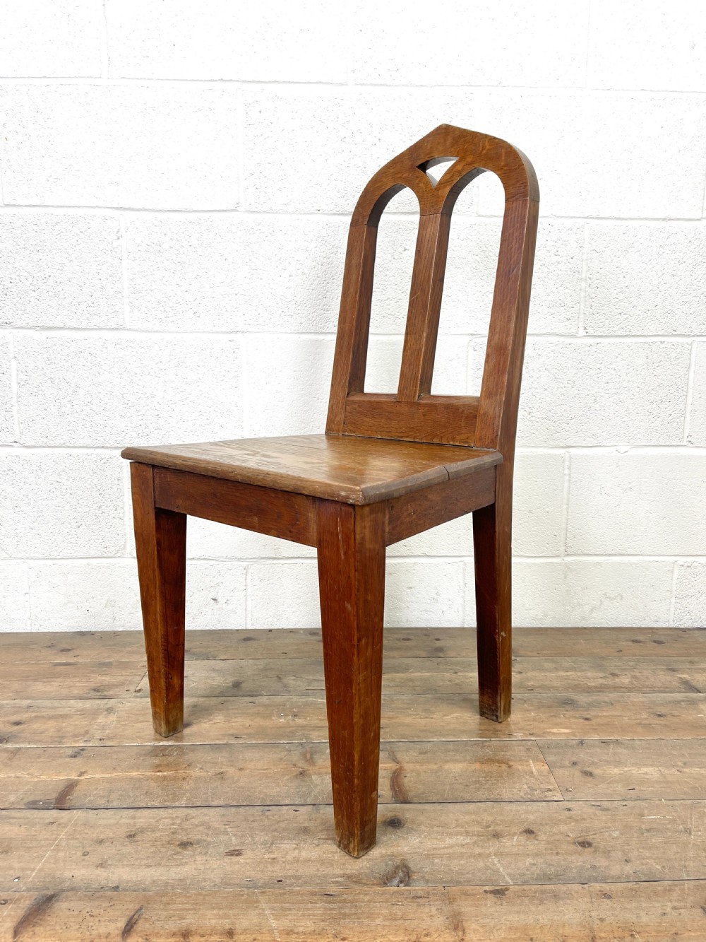 Pair of Antique Oak Hall Chairs View VIII