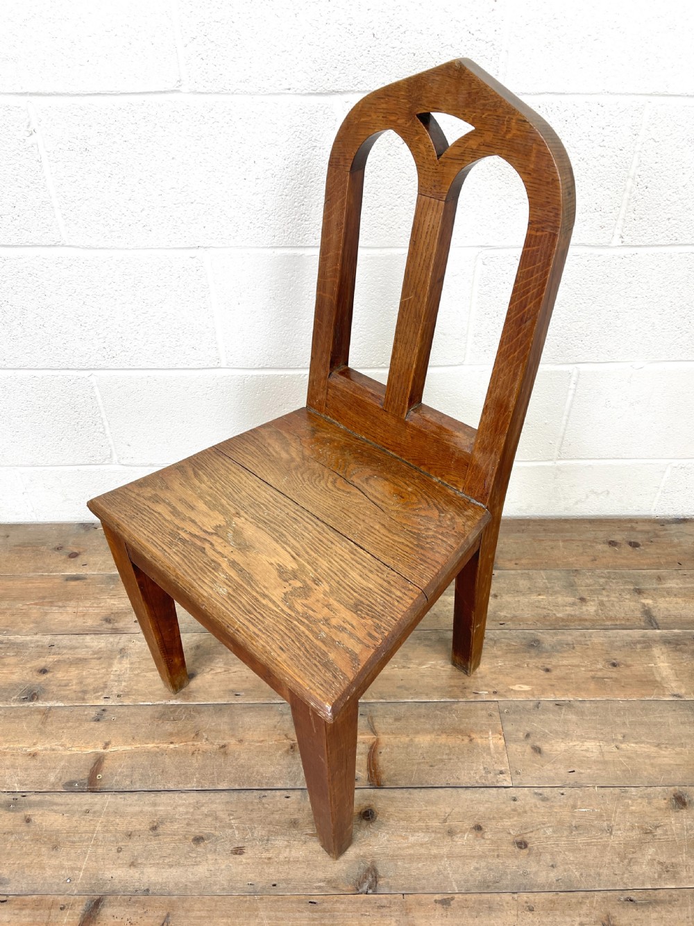 Pair of Antique Oak Hall Chairs View IX