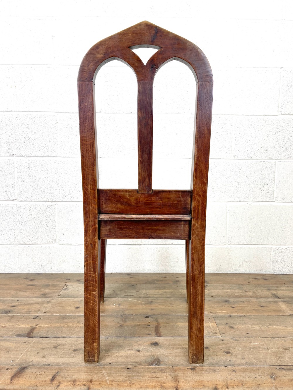 Pair of Antique Oak Hall Chairs View X
