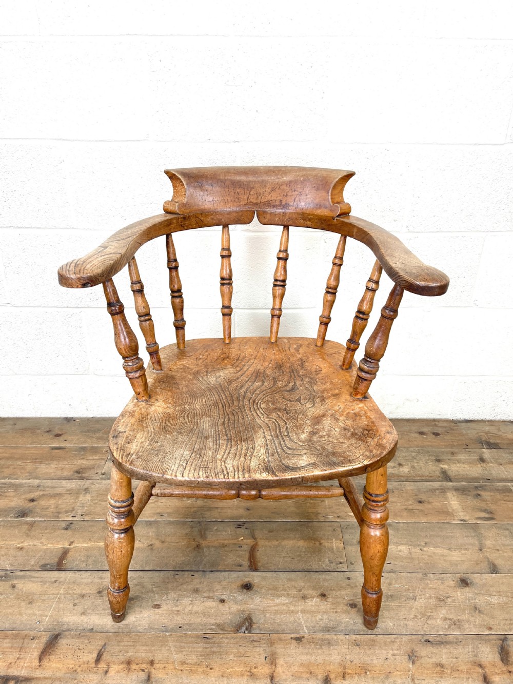 Antique Elm Captain's Armchair  View II
