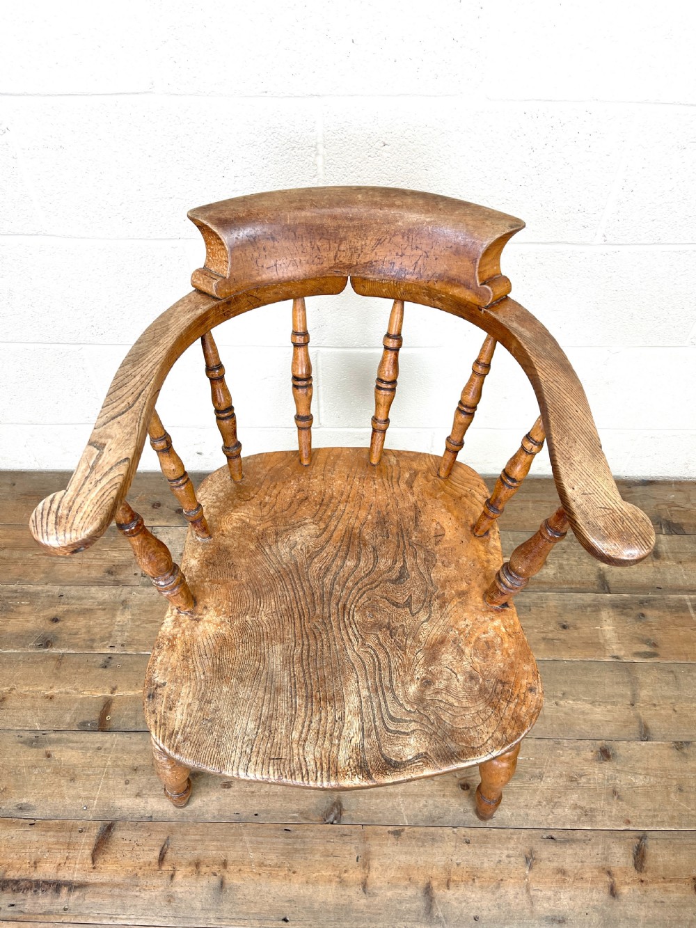 Antique Elm Captain's Armchair  View III