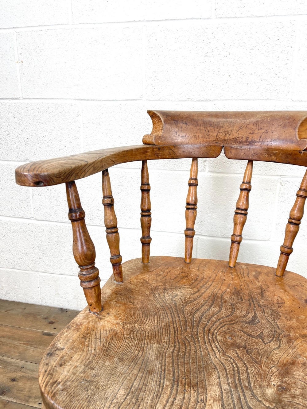 Antique Elm Captain's Armchair  View V