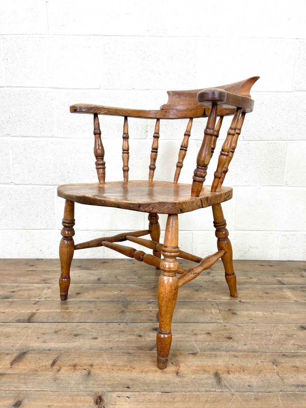 Antique Elm Captain's Armchair  View VI