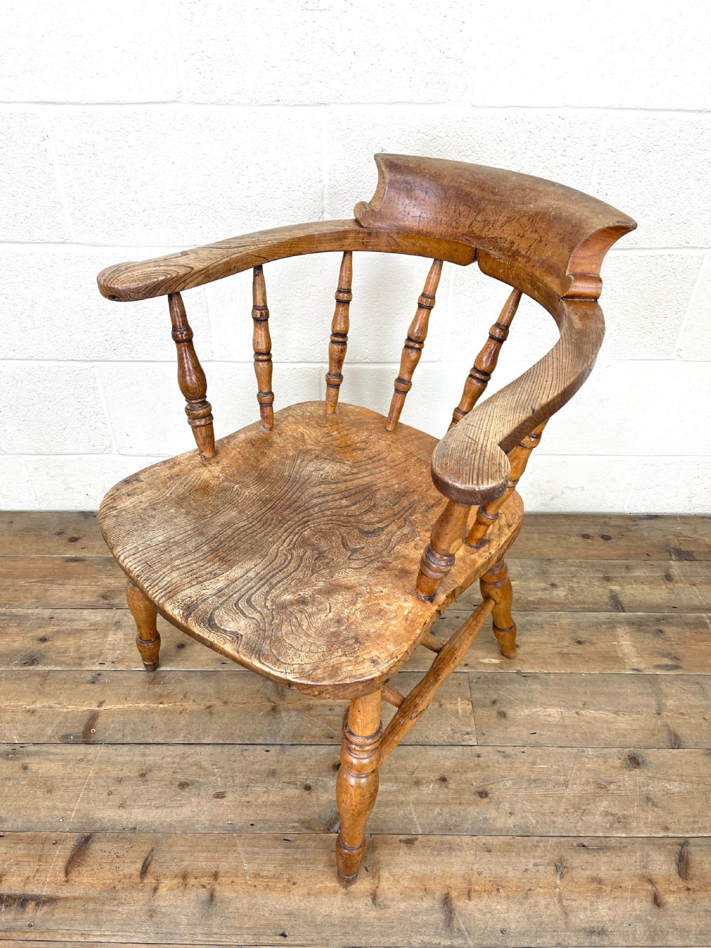 Antique Elm Captain's Armchair  View VII