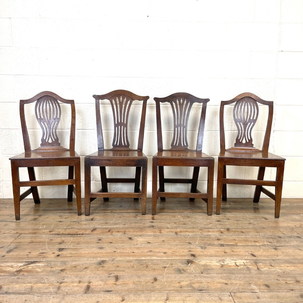 Four Similar Antique Welsh Oak Dining Chair