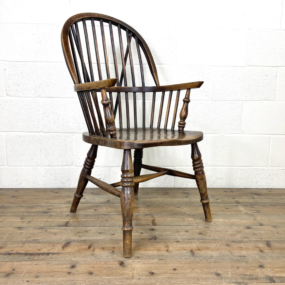 Antique Ash and Elm Windsor Armchair