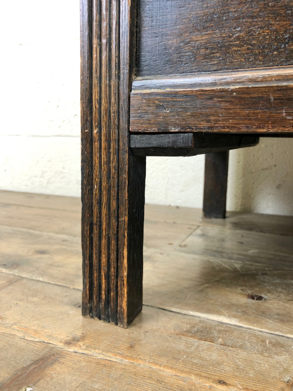 Antique Carved Panelled Oak Coffer View V