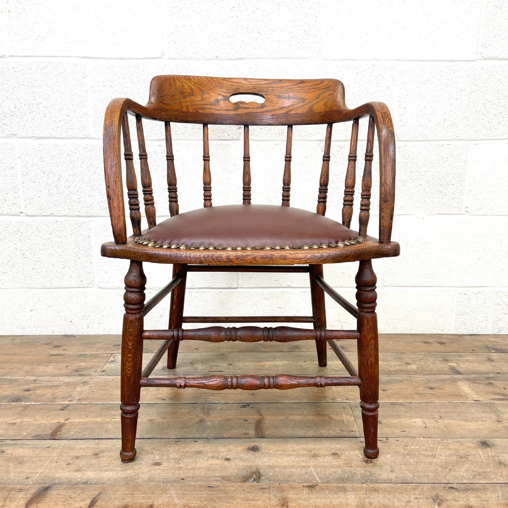 Antique Armchair with Leather Seat View V