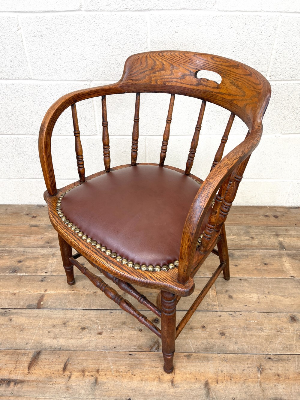 Antique Armchair with Leather Seat View VIII