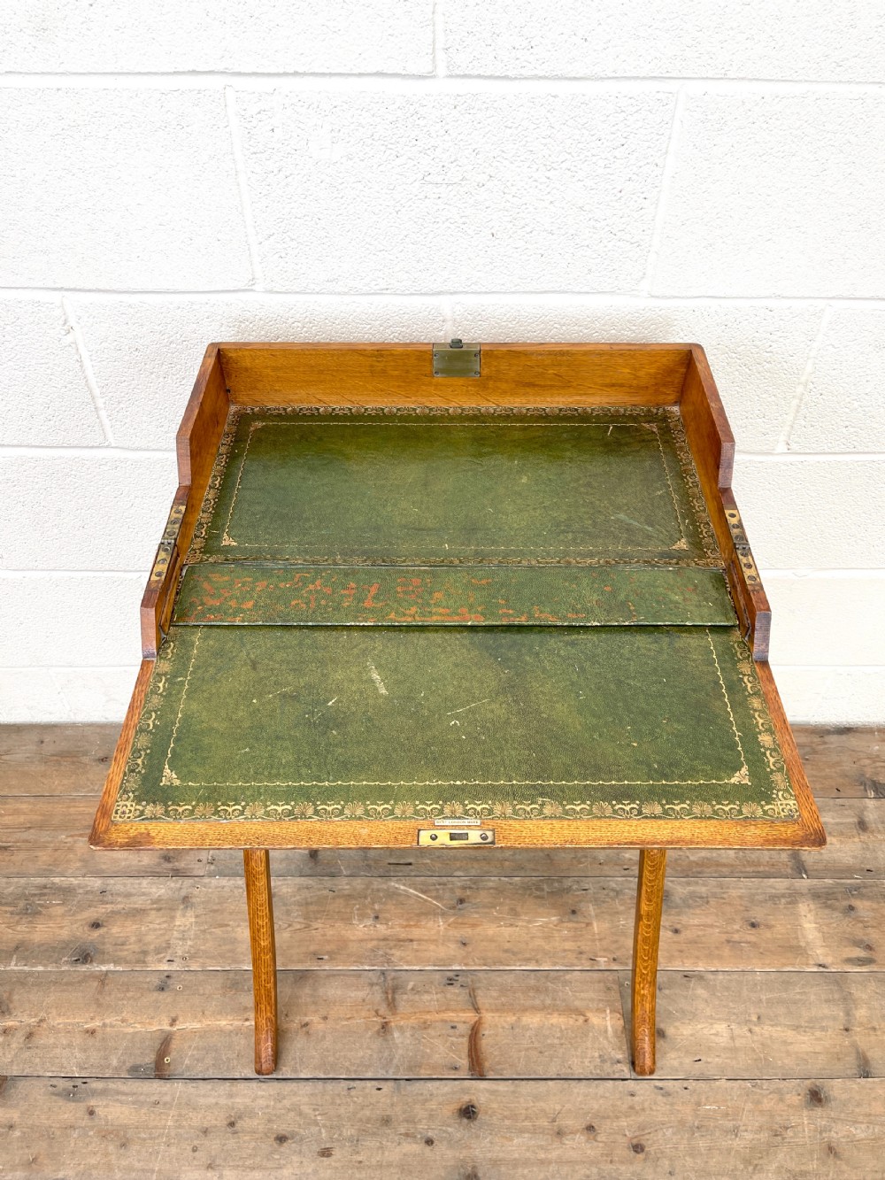 Late 19th Century Antique Oak Folding Campaign Desk View VI