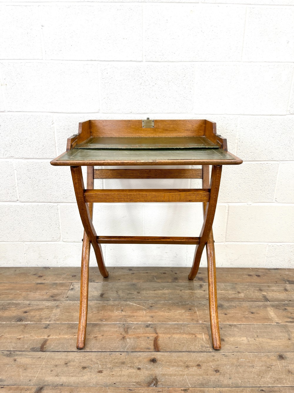 Late 19th Century Antique Oak Folding Campaign Desk View VII