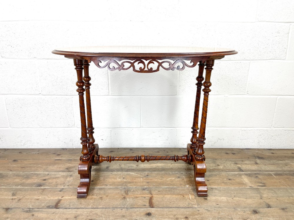 Antique Victorian Walnut Console Table View III