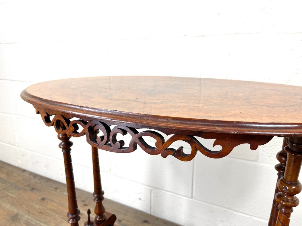 Antique Victorian Walnut Console Table View V