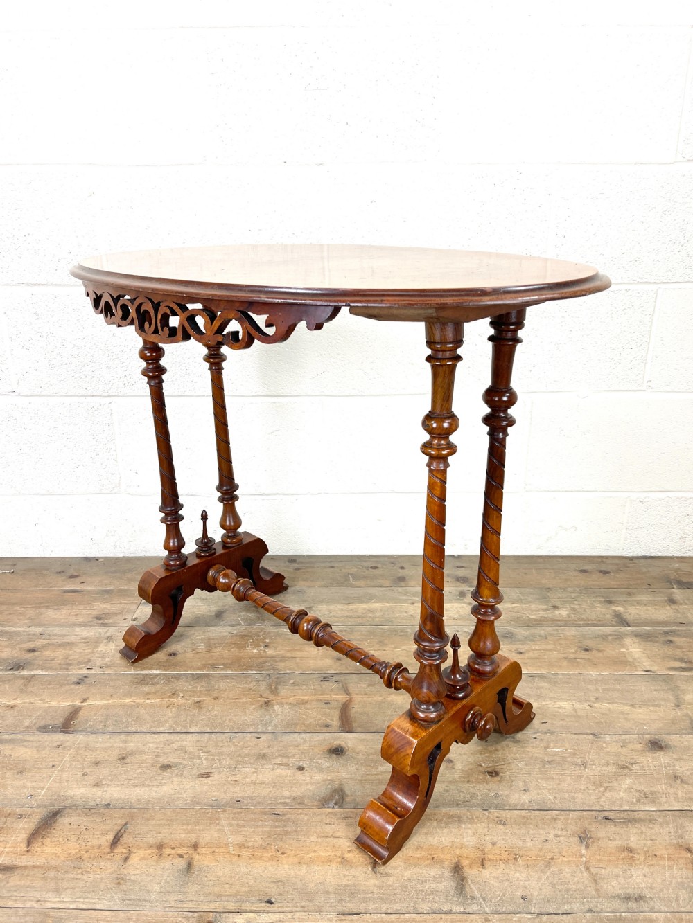 Antique Victorian Walnut Console Table View VI