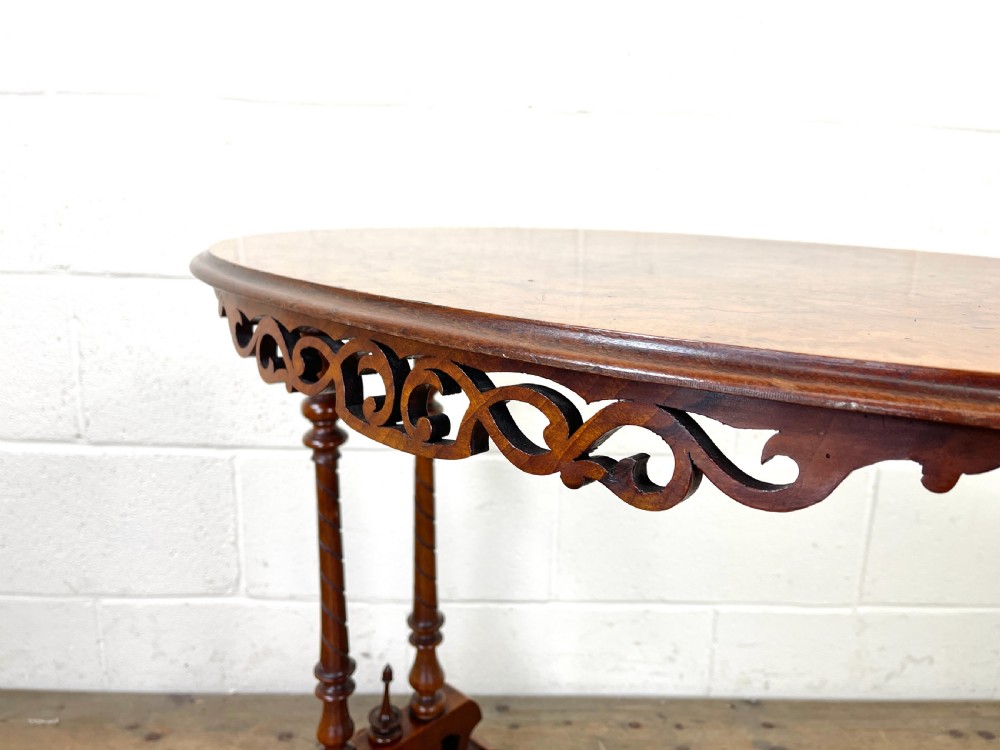 Antique Victorian Walnut Console Table View VIII