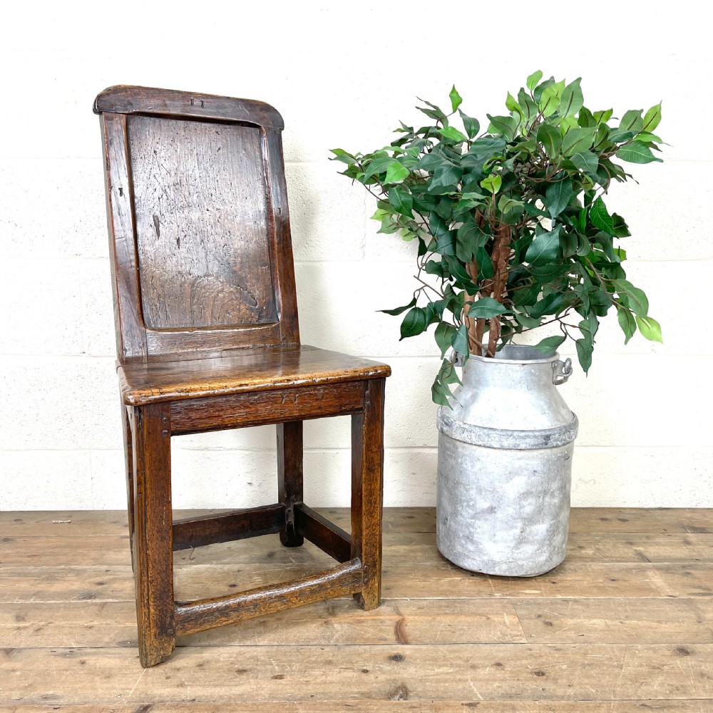 Simple 18th Century Antique Oak Side Chair  View II