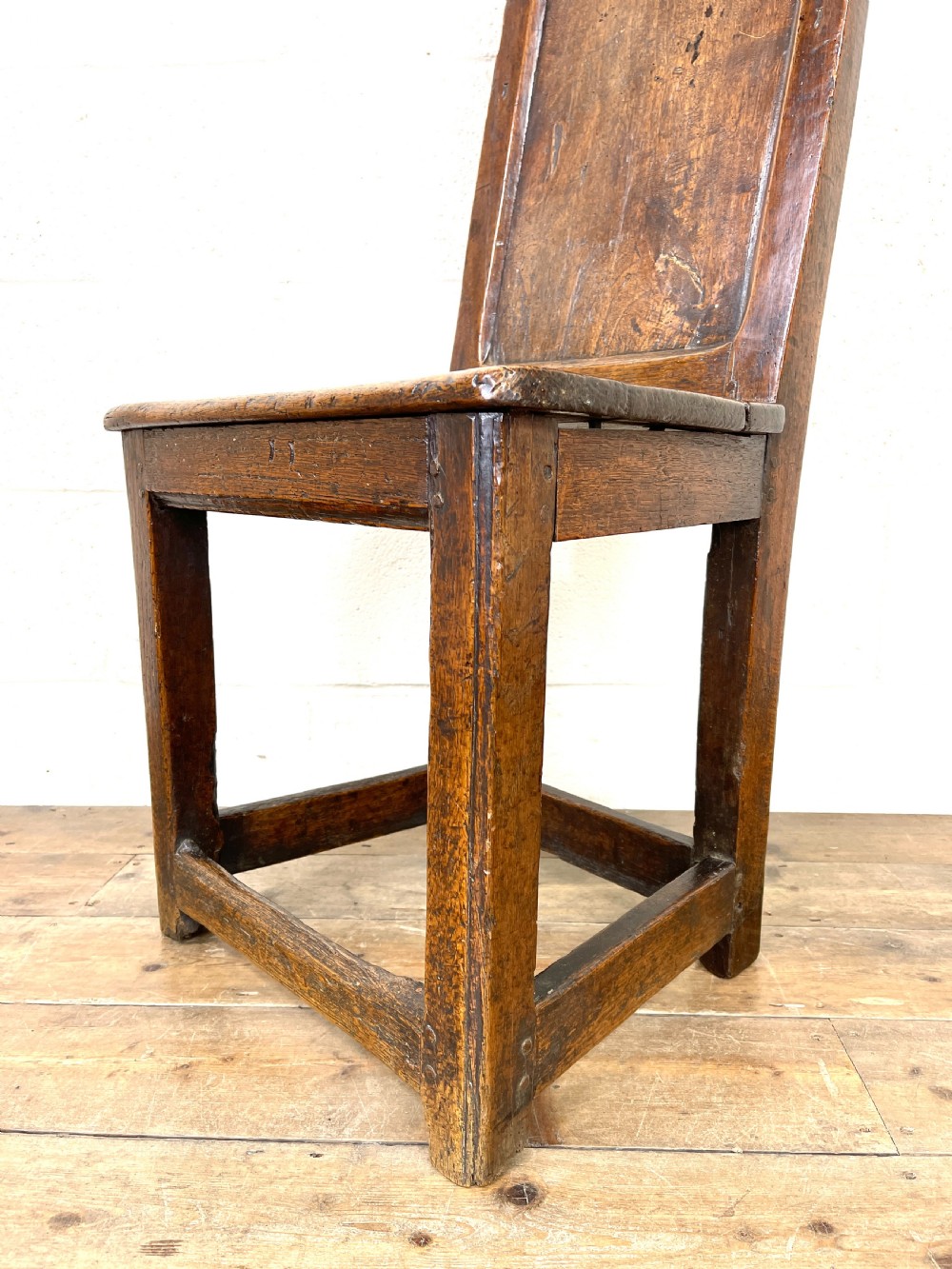 Simple 18th Century Antique Oak Side Chair  View VI