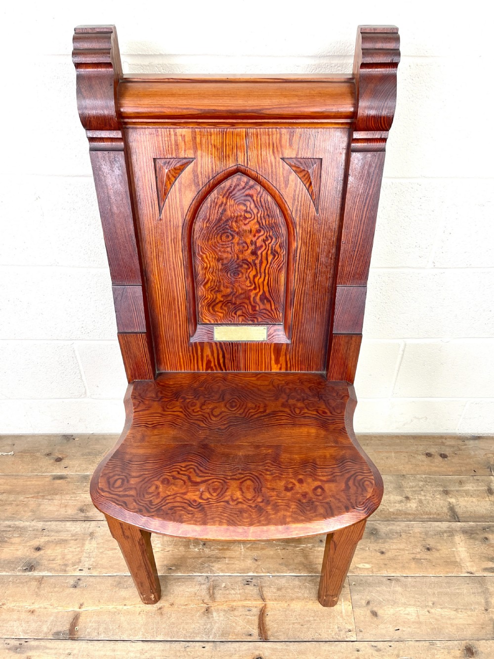 Large Pitch Pine Antique Chapel Chair View II