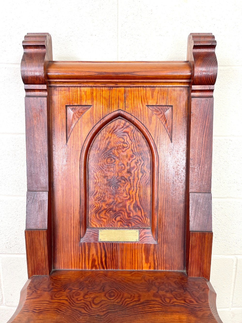Large Pitch Pine Antique Chapel Chair View III