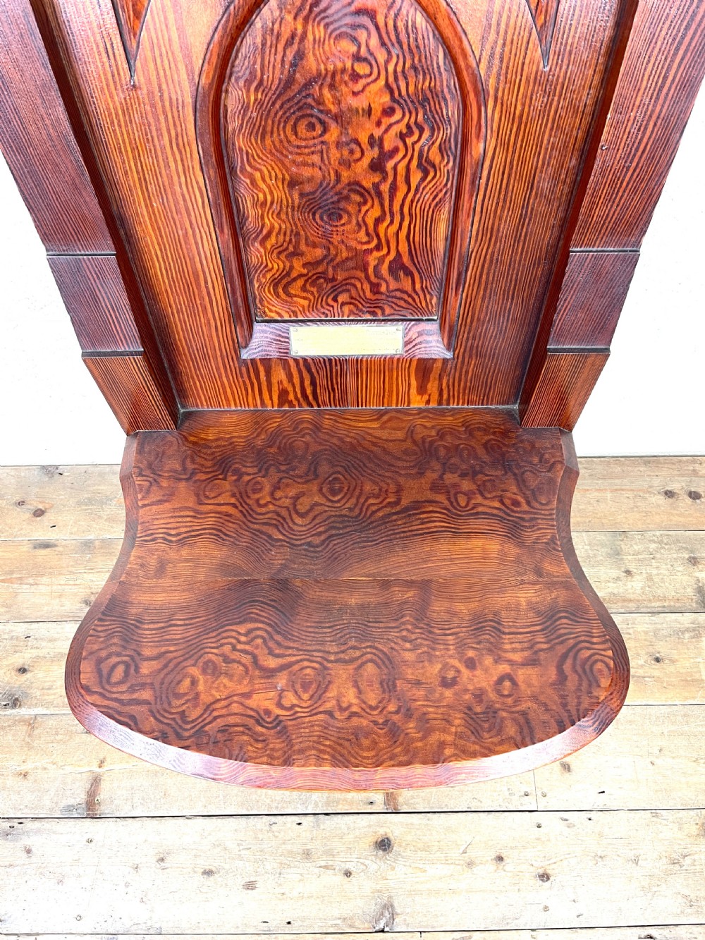 Large Pitch Pine Antique Chapel Chair View IV