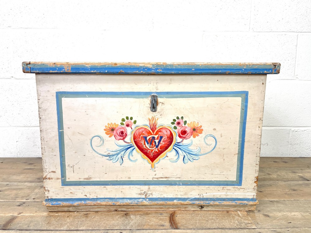Antique Painted Chest with Floral Detail View IV