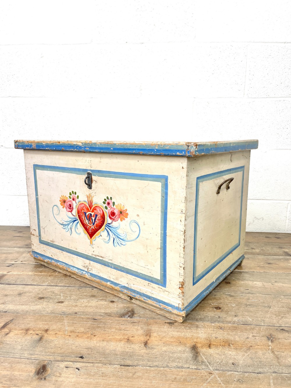 Antique Painted Chest with Floral Detail View VI