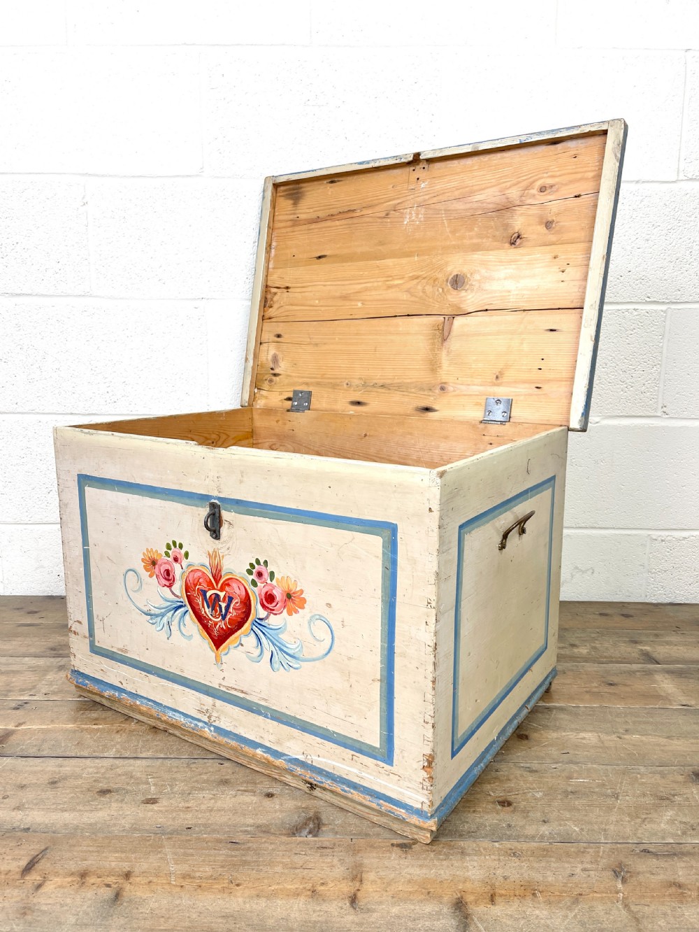 Antique Painted Chest with Floral Detail View VII
