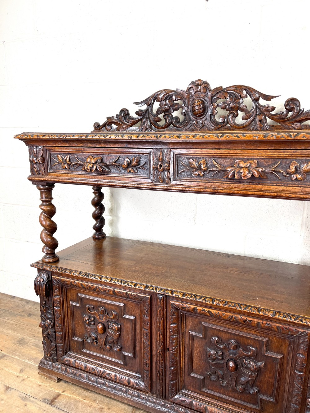 Victorian Carved Oak Drinks Cabinet  View IV