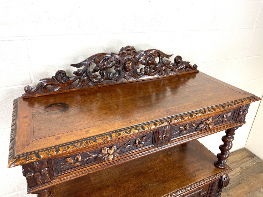 Victorian Carved Oak Drinks Cabinet  View VI