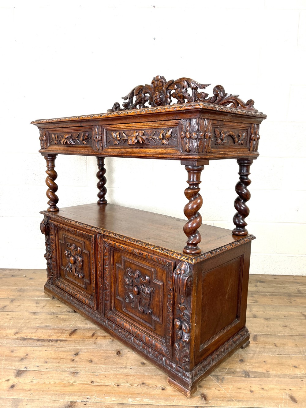 Victorian Carved Oak Drinks Cabinet  View VII