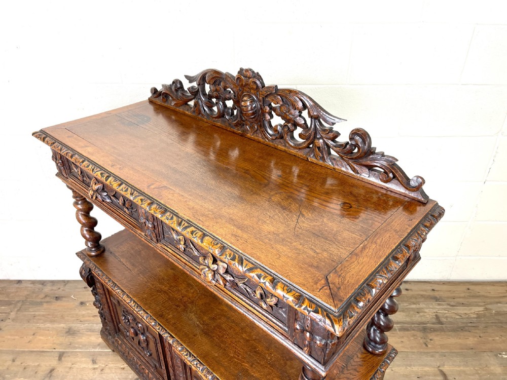 Victorian Carved Oak Drinks Cabinet  View VIII