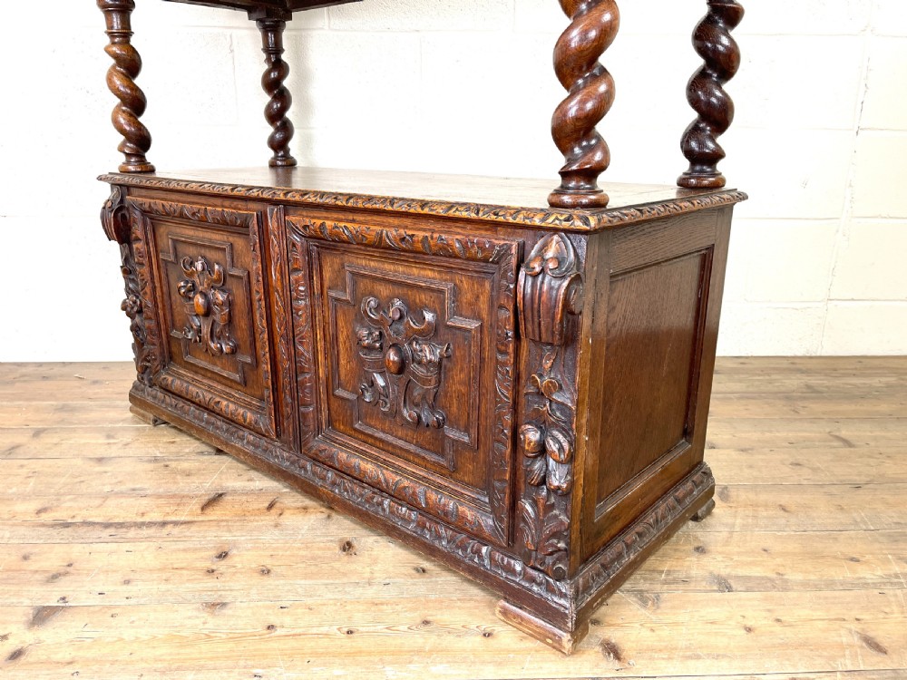 Victorian Carved Oak Drinks Cabinet  View IX