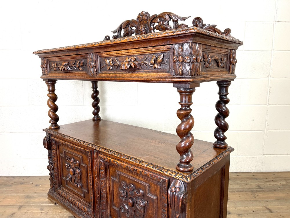 Victorian Carved Oak Drinks Cabinet  View X